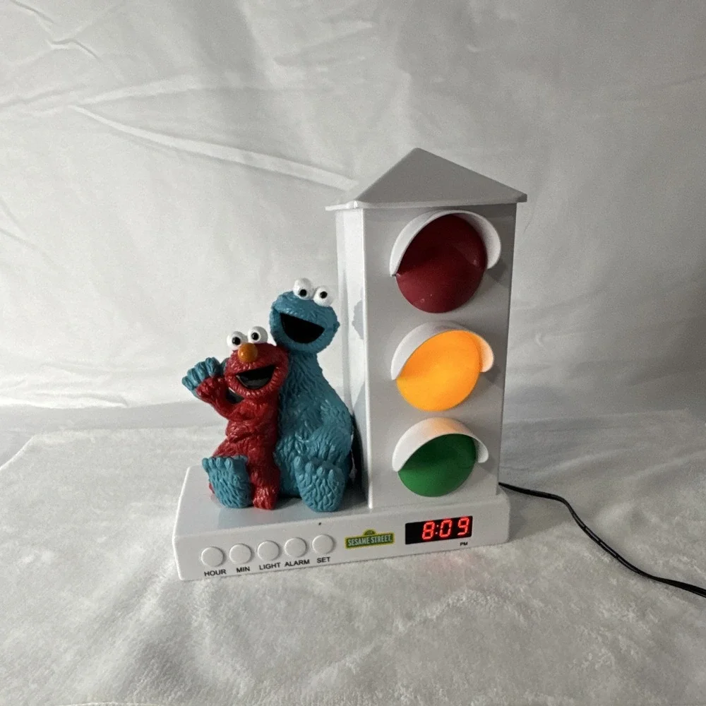 Sesame Street Elmo & Cookie Monster Traffic Light Digital Alarm Night Light
